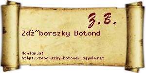 Záborszky Botond névjegykártya