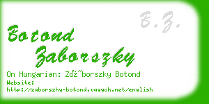 botond zaborszky business card